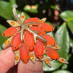 Vintage Orange Brooch
